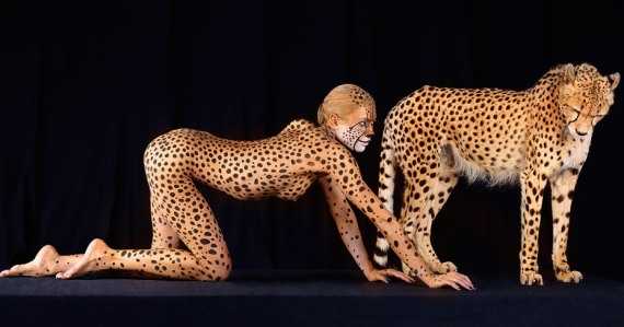 боди арт с леопардом